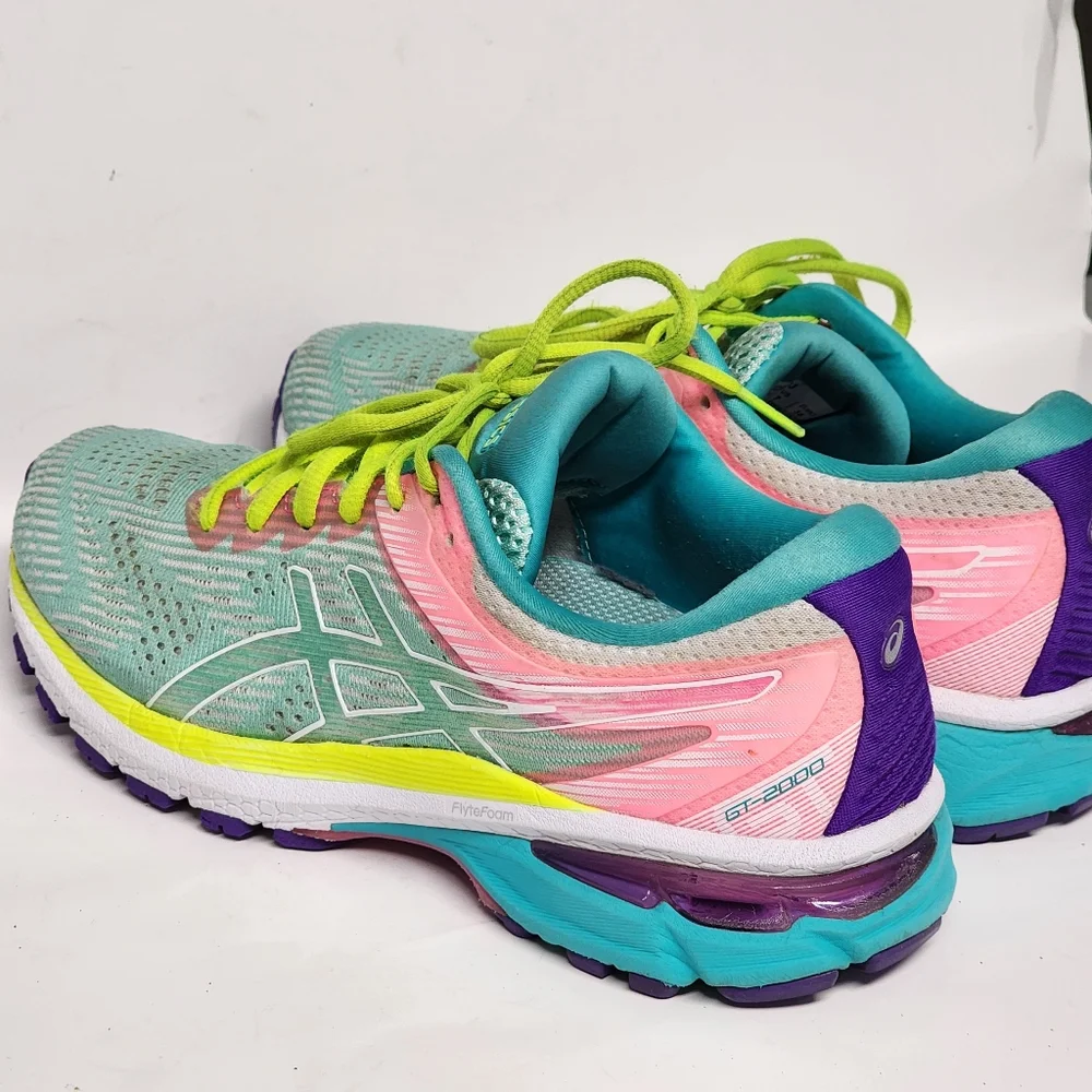 Asics Preowned GT 2000 8 Fresh Ice White Running Shoes Women Sz 7 1012A803 - Picture 10 of 12